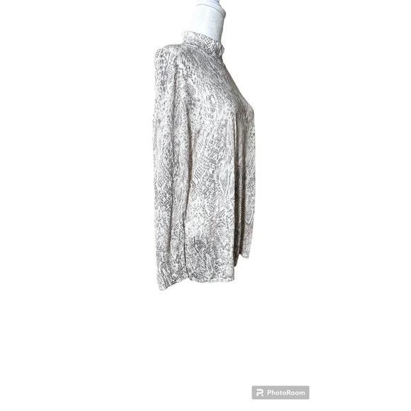 Chicos Python Print Zip-Back Mock Neck‎  Size 3 XL - Picture 2 of 11